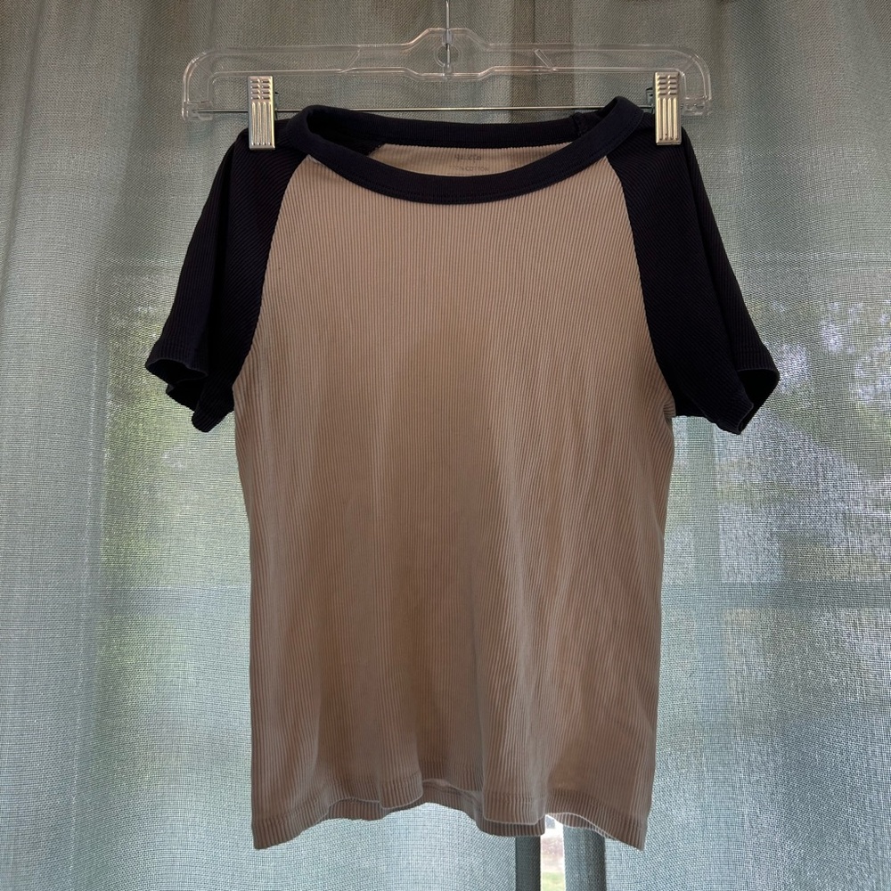 Casual Beige and Blue Women's Top